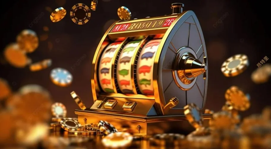 Tampilan permainan slot dengan reel dan simbol berwarna