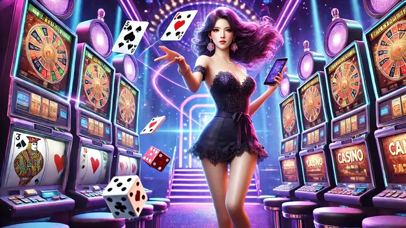 Reel slot digital dengan elemen visual permainan