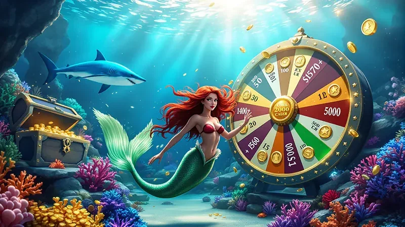Layar permainan tembak ikan DUNIA777 dengan suasana bawah laut